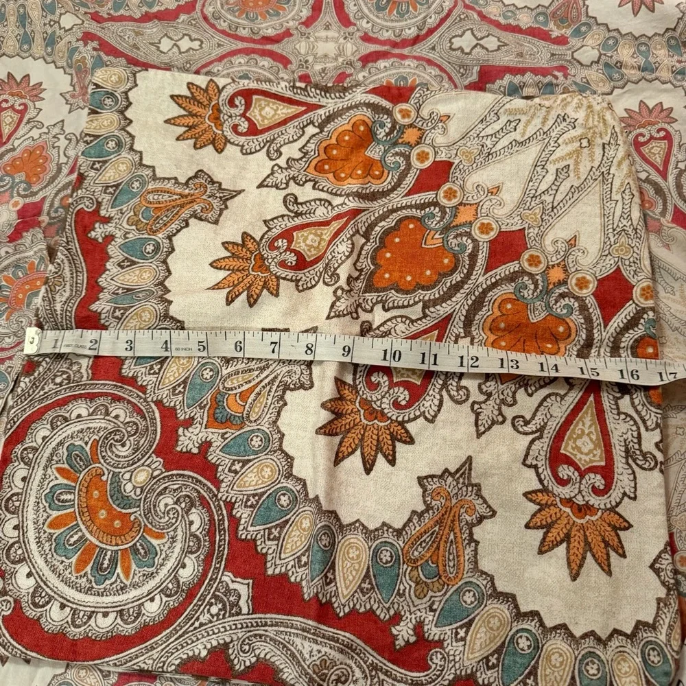 Pottery Barn Valencia King Duvet Cover Set Sham Pillowcase Orange Red